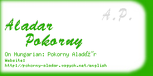 aladar pokorny business card